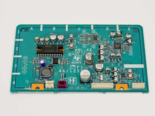 Sony ANL-42 1-689-131-11 PCB card front view showing components, ICs, and rating markings 4A 125V