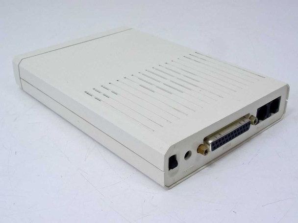 Practical Peripherals PM14400FXMT modem – rear panel showing DB25 RS-232 serial port and DC power jack