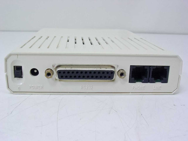 Practical Peripherals PM14400FXMT modem – rear panel showing POWER switch, RS-232 DB25 port, PHONE RJ-11 jack, and LINE RJ-11 jack
