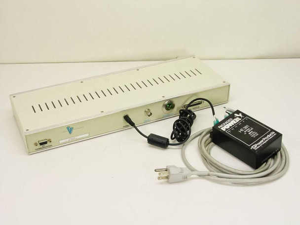Vibrint MPression rear view showing SDI Out, AES/EBU Out, Digital Video I/O connector, and power input with HE381 power supply