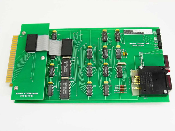 Matrix Systems Corp 6791B 6800 Series Decoder Card — top-side view showing PCB, ICs, and gold edge connector