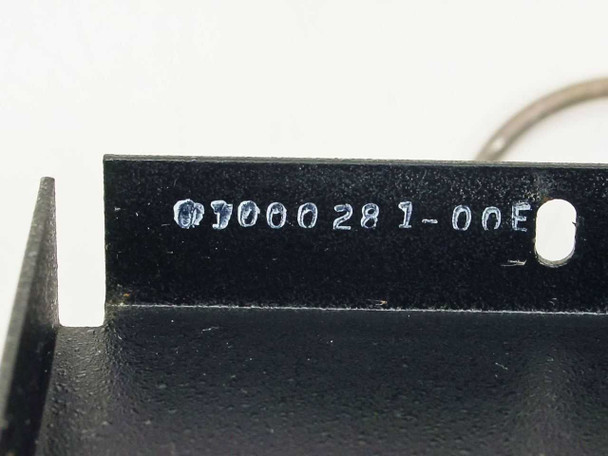 Varian 01000281-00E part number label stamped on black metal chassis: 01000281-00E