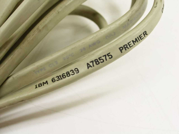 IBM 6316839 A78575 Premier cable jacket label showing part number and manufacturer markings