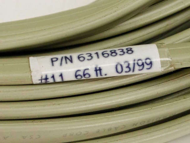 IBM 6316838 cable assembly label showing P/N 6316838, #11, 66 ft, date code 03/99
