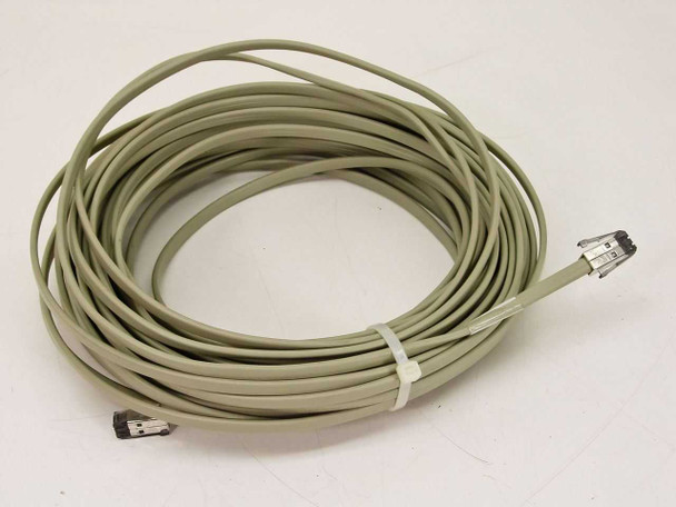 IBM 6316838 POS cash register cable assembly coiled, 66 ft gray cable with RJ-style connectors at each end