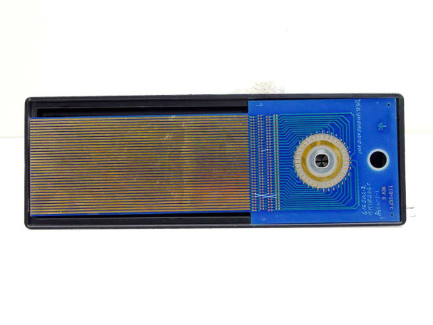 MIR Disk Read/Write Head 110-117C Rev G — top view showing blue PCB with radial gold trace pattern and central head element