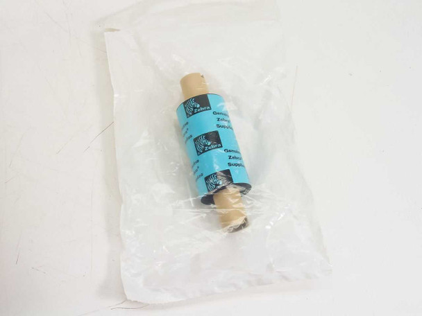 Zebra 309051905 black thermal transfer ribbon in sealed poly bag — full roll view