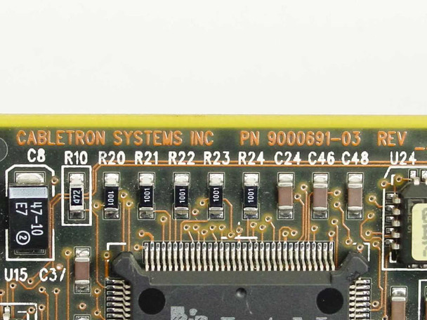 Cabletron Systems Inc PCB label close-up showing part number 9000691-03 REV