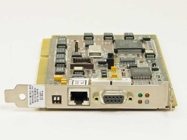 Cabletron T2015 Token Ring ISA card – angled bracket view showing RJ45 port, DB9 connector, and LED indicators
