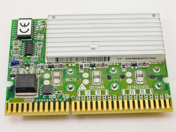 HP ProLiant ML370 G3 voltage regulator module (VRM) top side showing Delta 12S1568A board with aluminum heatsink