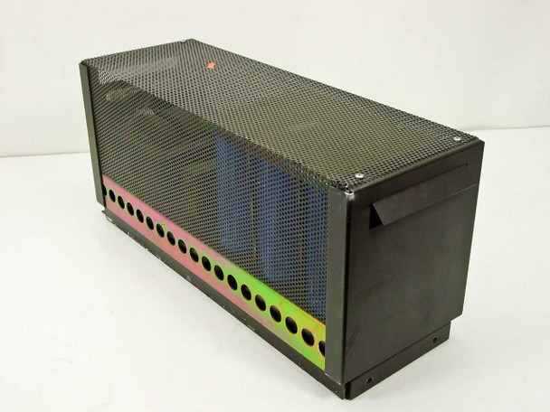 Siemens V30141-Z0113-A008 custom rectifier – left front three-quarter view showing perforated mesh enclosure and terminal strip with color-coded wiring