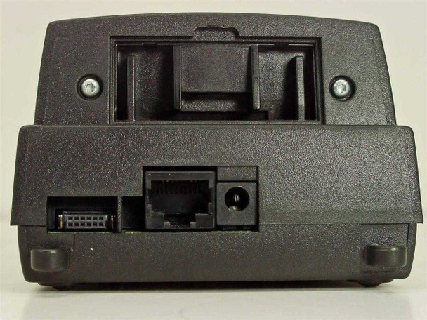Banksys C-ZAM rear port panel showing RJ-45 connector, DC power jack, and proprietary multi-pin connector