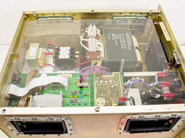 Gasonics Scorpion DC Section Microwave Power Supply interior view — internal PCB with controller board, transformer, wiring harness, and internal sub-assemblies visible with top cover removed
