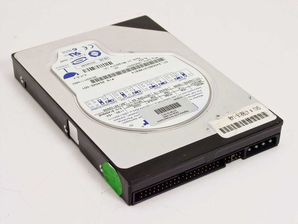 Compaq 218318-001 20GB IDE hard drive — top label view showing model and interface connector