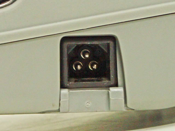 Close-up of Zebra Cameo 2 3-pin power/charger port connector