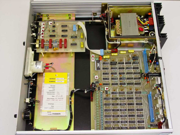 Riber CD 116 internal view showing main PCB with IC array, power supply board, transformer, internal wiring, and ISA Riber internal label