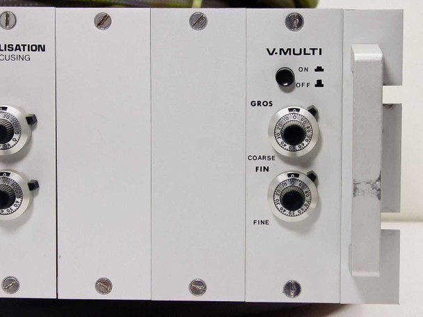 Riber TCE-300 front panel right section – V.Multi module with ON/OFF switch and Coarse (Gros) and Fine (Fin) control knobs