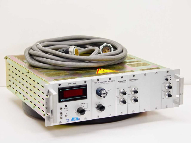Riber TCE-300 E-Gun X-Ray Focusing Resolution Control – front panel and top view with multi-pin cable coiled on top