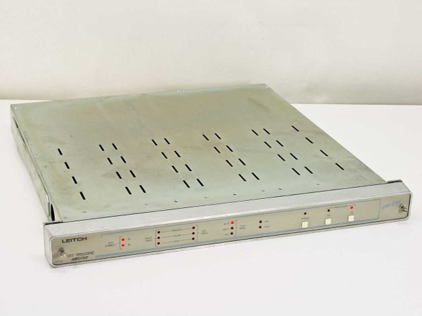 Leitch VPA-330N Video Processing Amplifier – front 3/4 view showing 1U rackmount chassis with Leitch logo and LED indicators