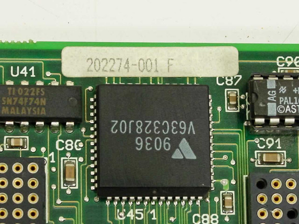 AST 386/25 Processor Board – close-up of VLSI V63C328J02 support chip and 202274-001 Rev F board label