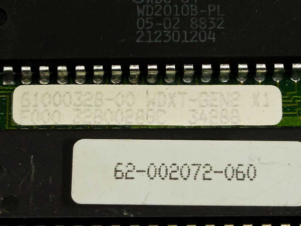WDC 60-000210-02 controller card – close-up of WD2010B-PL main controller chip label and 62-002072-060 sticker