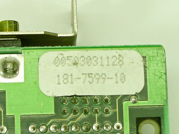 Close-up of Packard Bell ISA card label showing part number 181-7599-10 and serial number 00503031128