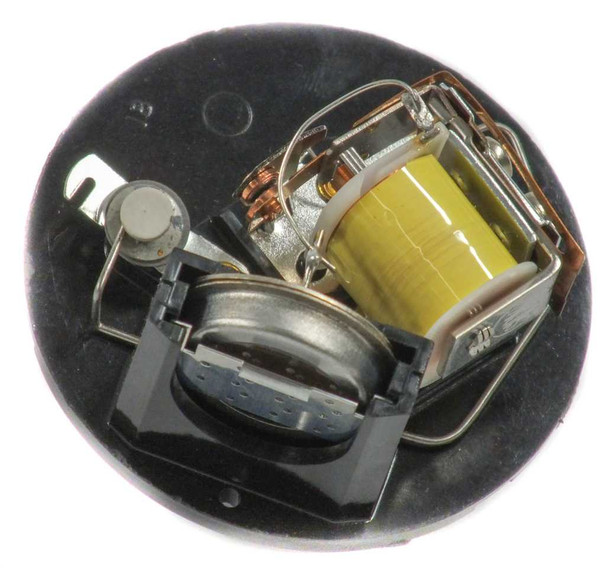 Fisher Pierce 6672 SLS internal top-down view of relay coil, photosensor cell, and wiring on base plate