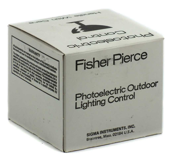 Fisher Pierce 6672 SLS box — warranty panel and Sigma Instruments product description on side