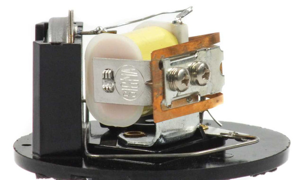 Fisher Pierce 6672 SLS internal view showing relay assembly, capacitor, and circuit board from side angle