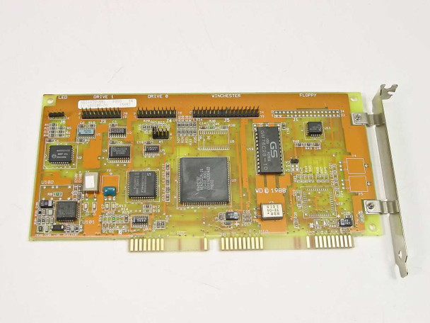 Western Digital WD1003V-MM1 16-bit ISA Winchester hard drive controller card — top component side showing main controller IC, drive header connectors labeled Drive 1 and Drive 2, and Winchester label
