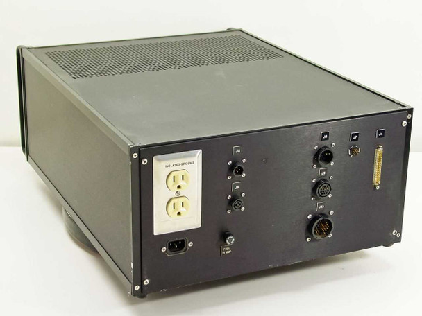 Keithley ERB-24 enclosure rear panel showing IEC AC inlet, isolated ground outlet, XLR connectors J5 and J6, and multi-pin connectors