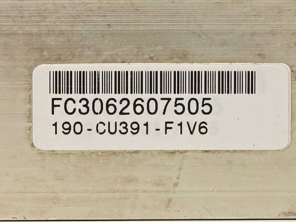 CCI Duplexer 190-CU391-F1V6 – label closeup showing barcoded serial number FC3062607505 and part number 190-CU391-F1V6