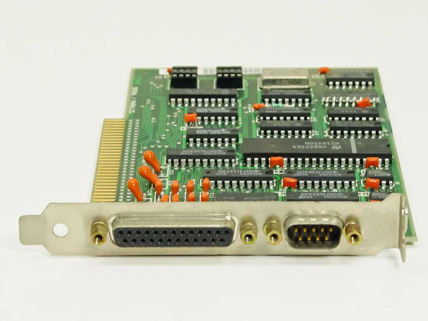 IBM 6320947 parallel serial adapter card – angled bracket view showing DB25 parallel port and DB9 serial port connectors