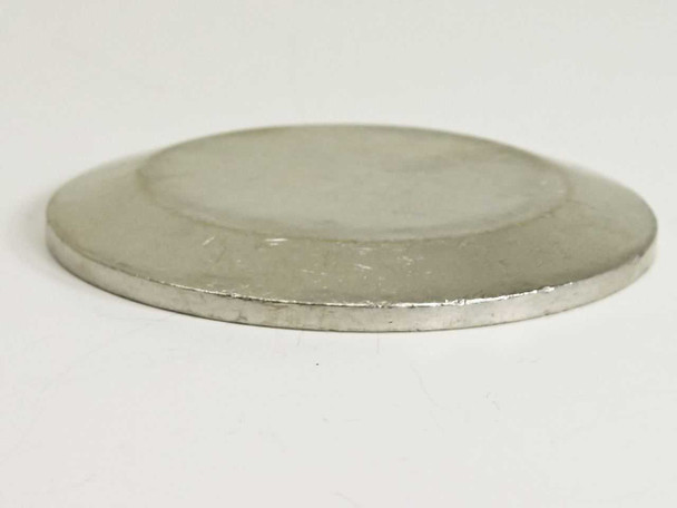 Stainless steel vacuum blank 2.5" OD – side profile showing disc thickness and stepped edge