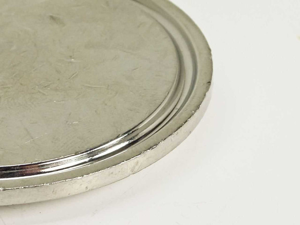 Stainless steel vacuum blank 2.5" OD for 2" conflat flange – close-up of rim and sealing surface detail