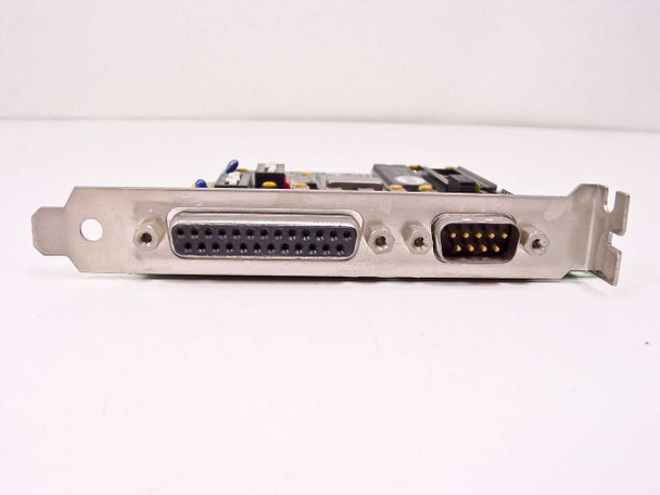 Diamond IO DIO-100 Rev C ISA card bracket edge showing DB25 parallel port and DB9 serial port connectors