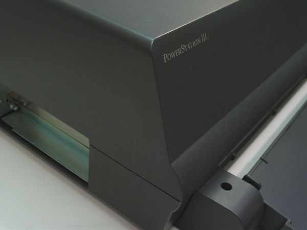 AST PowerStation III Docking Station — close-up of upper right corner showing PowerStation III nameplate and docking rail