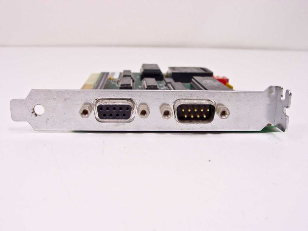 Artisoft E2M159235 LANtastic ISA network adapter bracket showing female DB-9 and male DB-9 connectors