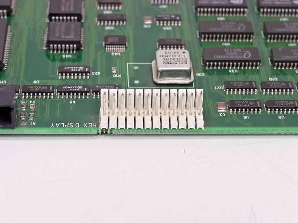 Cubix MP2008 A4190 — close-up of HEX DISPLAY area with Ecliptek crystal oscillator and surrounding ICs
