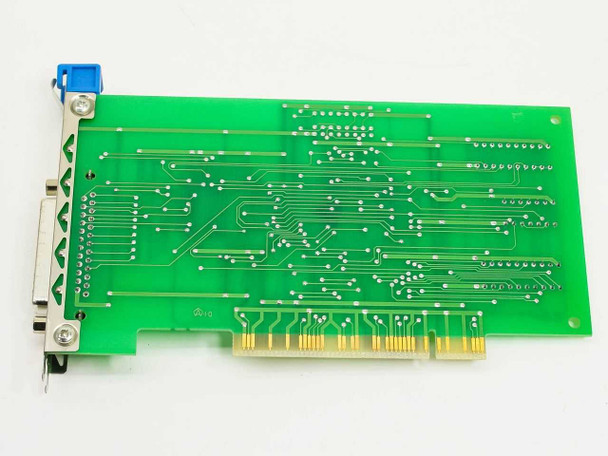 Neotech PM101 Rev 1.1 ISA Parallel Adapter Card — solder side showing PCB traces, ISA edge connector, and DB25 bracket