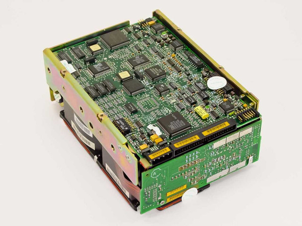 Seagate ST41200NM 1.2GB SCSI-2 hard drive — top PCB view showing main controller board with multiple ICs and logic chips