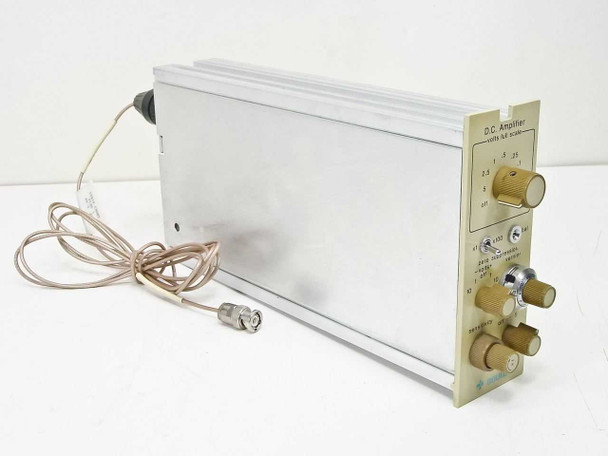 Gould 13-4615-10 DC Amplifier Plug-In Module – right-side three-quarter view showing front panel controls and BNC cable