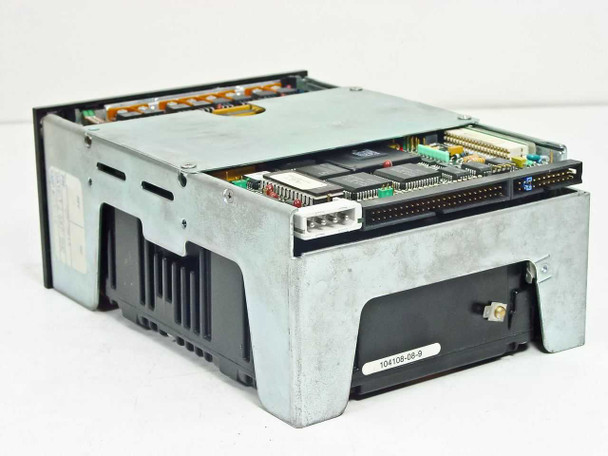 Micropolis 1578 SCSI hard drive – rear/side angle showing 50-pin SCSI connector, 4-pin power connector, PCB, and label 104108-08-9