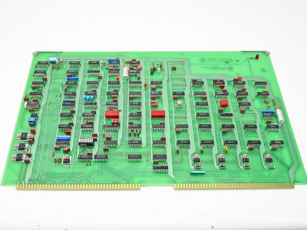 Varian 01000031 Rev H Control Logic Board – component side top view showing populated PCB with ICs and gold-edge connector