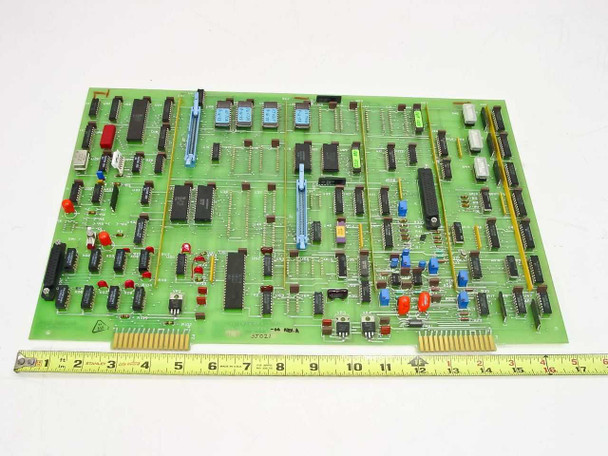 Varian Digital Interface PCB 01002375-00 – top side with ruler showing approximately 11 inches board length