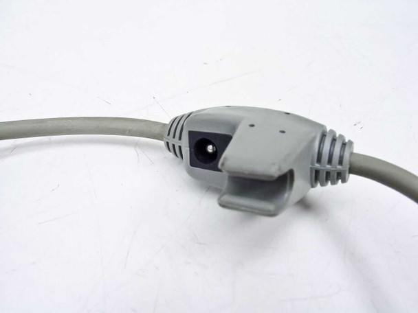 Metrologic MS9540 cable inline connector detail showing DC power pass-through connector