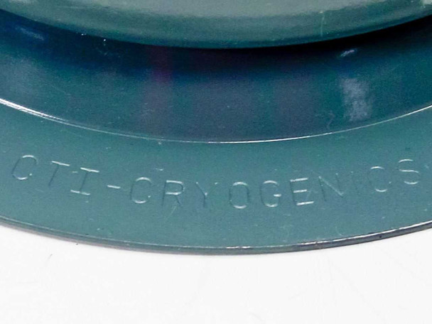 CTI Cryogenics brand name embossed on the base flange of the Type B Compressor Adsorber