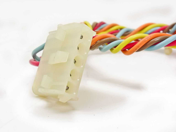 Sysmex PT-042 transformer primary wiring showing large multi-pin Molex-style connector with multi-color lead wires