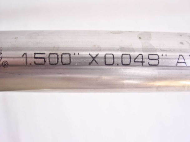 Nortec 1502089 USD stainless steel tube markings showing 1.500 inch x 0.049 inch wall specification