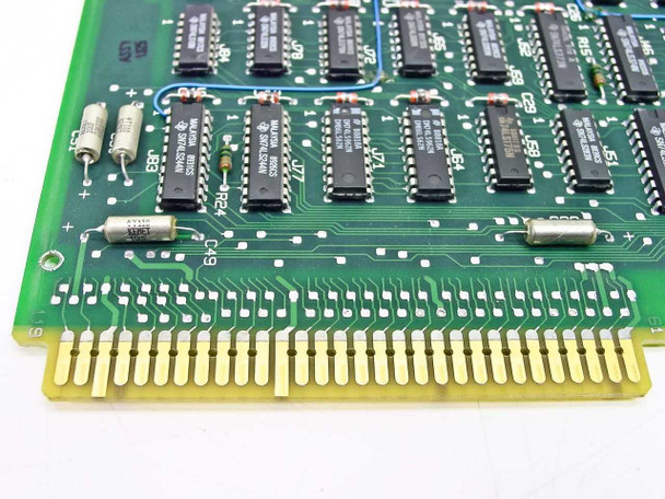 Siemens TMDA Card S30810-Q1748-X — corner detail of component side showing Texas Instruments and other ICs near gold card-edge connector